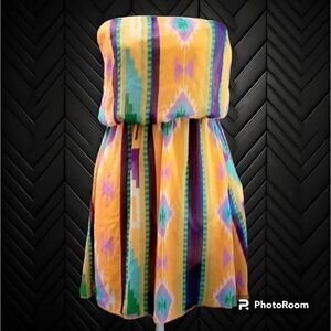 5/$25 Bella D. Strapless Aztec style summer dress